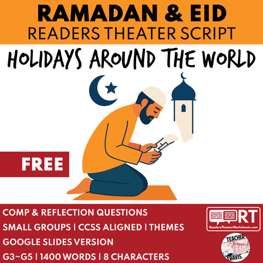 FREE Ramadan & Eid Holiday Readers Theater Script for Grades 3 to 5 - ["100% FREE","Grades 3-5","Holidays Around the World"]