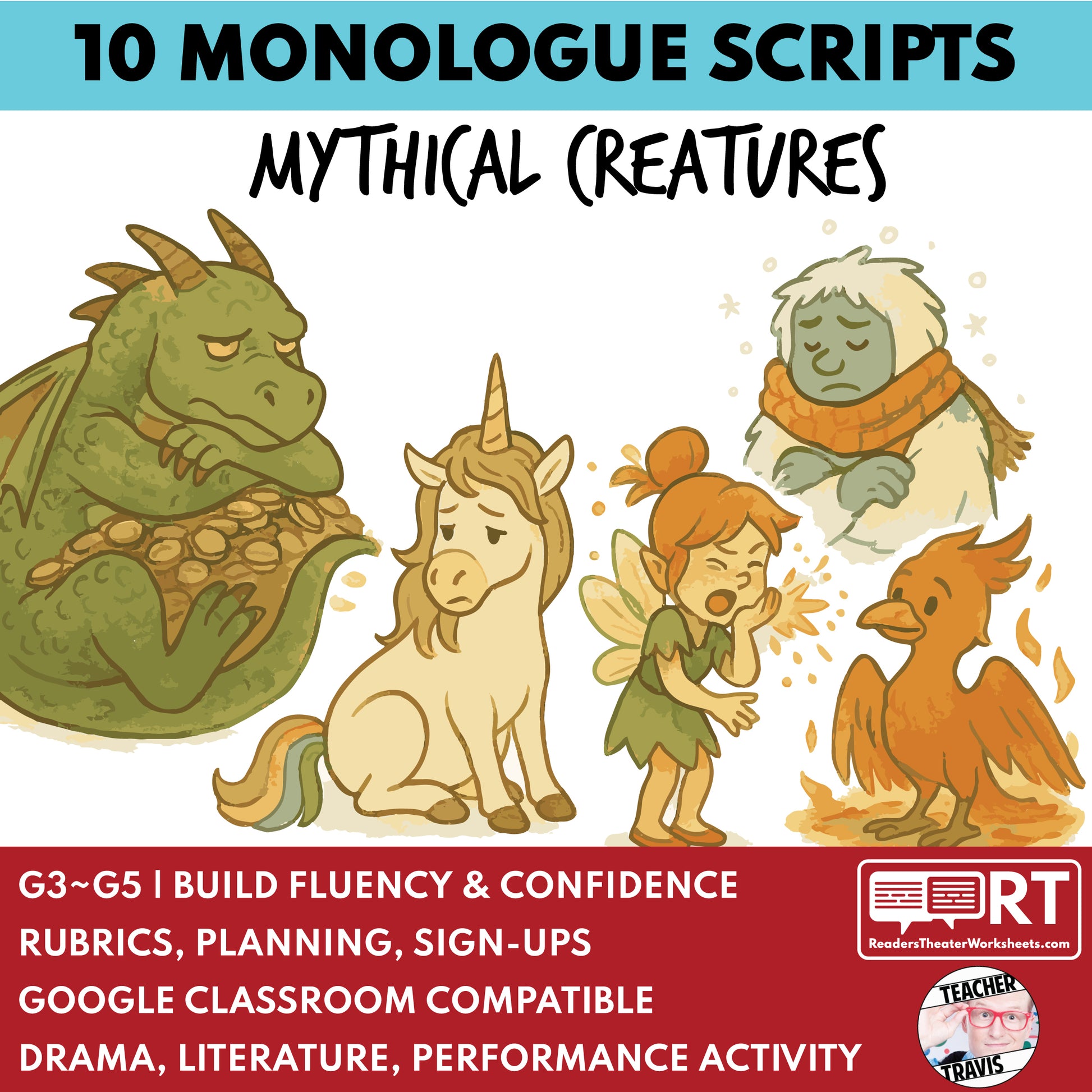10 Short Mythical Creatures Monologue Scripts for Grades 3 to 5 - ["Grades 3-5","Monologue"]