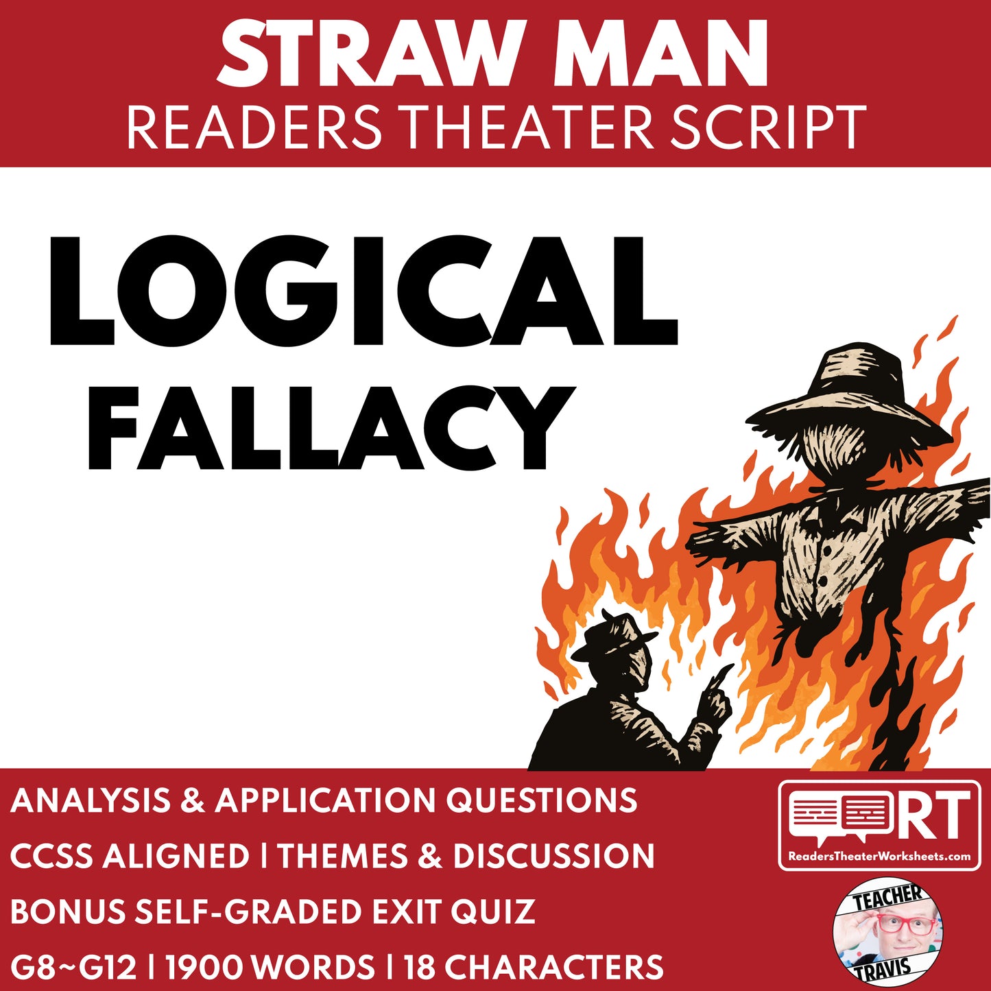 Straw Man Readers Theater Script for Grades 8–12 Logical Fallacy Series - ["Grades 6-8","Grades 9-12","Logical Fallacy"]