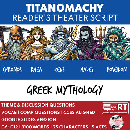 The Titanomachy Reader's Theater Script | Greek Mythology - ["Differentiated","Grades 6-8","Grades 9-12","Greek Mythology","Greek Mythology for Google Classroom"]