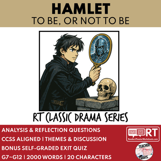 Hamlet Readers Theater Script | Classical Dramas | Shakespeare - ["Classical Drama Series","Grades 6-8","Grades 9-12","Self-Graded Quiz"]