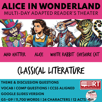 Alice in Wonderland Adapted Reader's Theater Script | Based on Carroll's Story