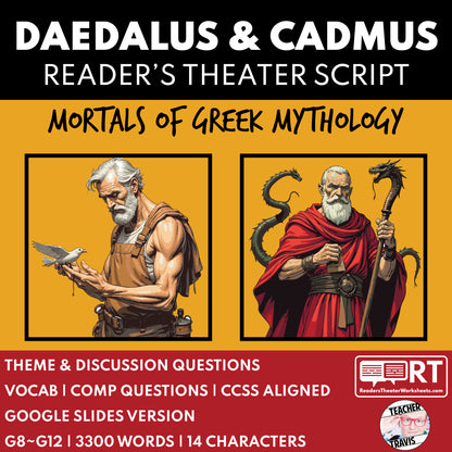 Daedalus & Cadmus Reader's Theater Script | Greek Mythology Mortals - ["Grades 6-8","Grades 9-12","Greek Mortals","Greek Mythology","Greek Mythology for Google Classroom"]