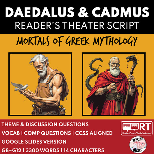 Daedalus & Cadmus Reader's Theater Script | Greek Mythology Mortals - ["Grades 6-8","Grades 9-12","Greek Mortals","Greek Mythology","Greek Mythology for Google Classroom"]
