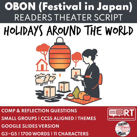 Obon Festival in Japan | Holiday Readers Theater Script for Grades 3 to 5 - ["Grades 3-5","Holidays Around the World","Small Groups"]