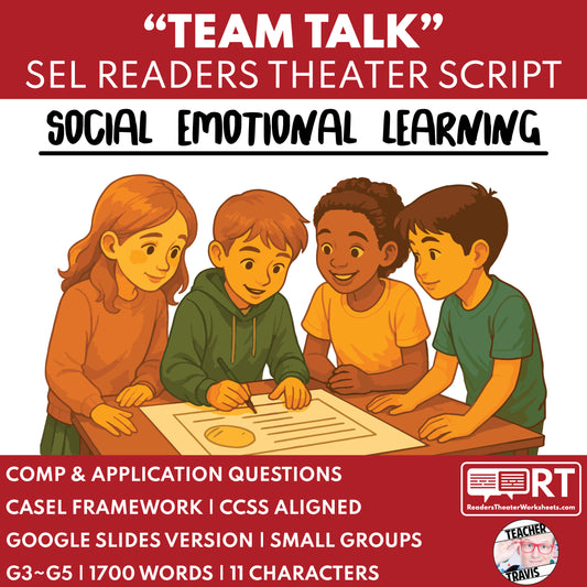 Teamwork SEL Readers Theater Script for Grades 3-5 | "Team Talk" | CASEL - ["Grades 3-5","Social Emotional Learning"]