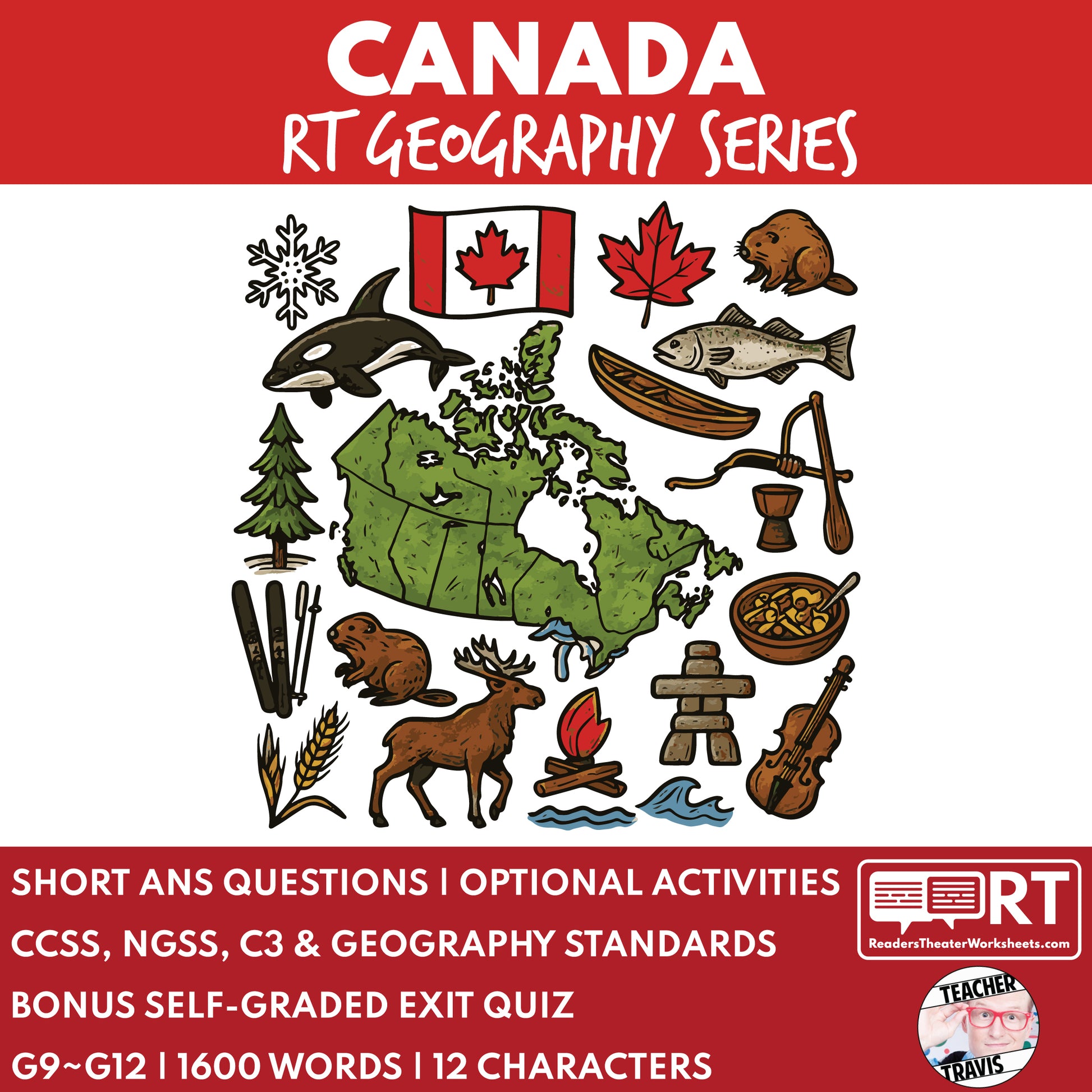 Canada Readers Theater Script | Geography & Social Studies Class - ["Geography","Grades 6-8","Grades 9-12","Self-Graded Quiz"]