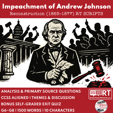 The Impeachment of Andrew Johnson (1868) | Reconstruction Era History Readers Theater Grades 6-8