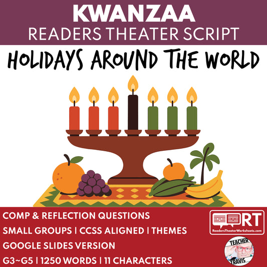 Kwanzaa Holiday Readers Theater Script for Grades 3 to 5 - ["Grades 3-5","Holidays Around the World","Small Groups"]