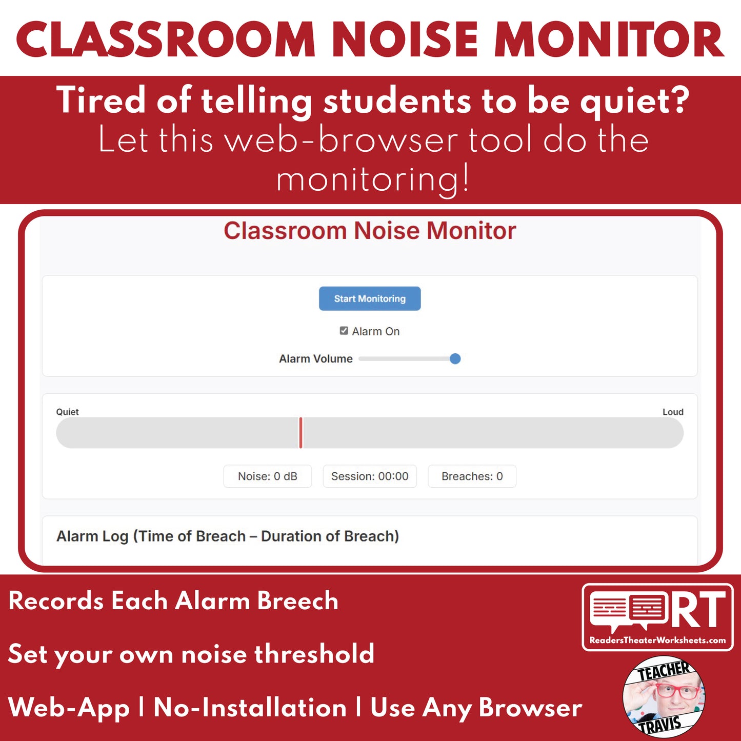 Classroom Noise Monitor Meter for Teachers - Student Management Tool - []