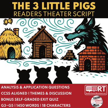 The 3 Little Pigs Readers Theater Script for Grades 3 to 5