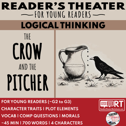 The Crow and the Pitcher | Reader's Theater Script | Aesop's Fable - ["Aesop's Fable","Grades 3-5","Small Groups"]