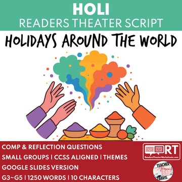 Holi Hindu Color Festival | Holiday Readers Theater Script for Grades 3 to 5