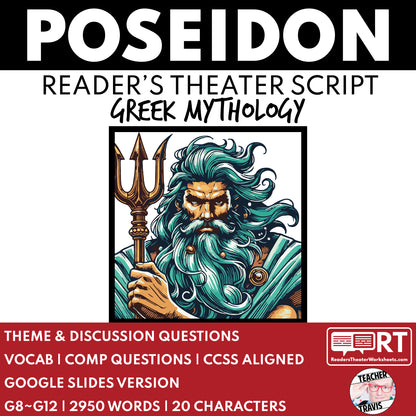 Poseidon Reader's Theater Script | The Olympians | Greek Mythology - ["Grades 6-8","Grades 9-12","Greek Mythology","Greek Mythology for Google Classroom"]