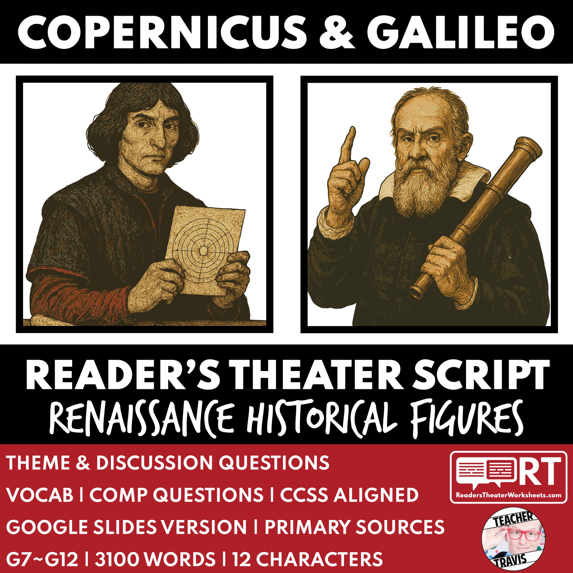 Copernicus & Galileo Readers Theater Script | Historical Renaissance Series - ["Grades 6-8","Grades 9-12","Historical Figures","Primary Source Incl."]