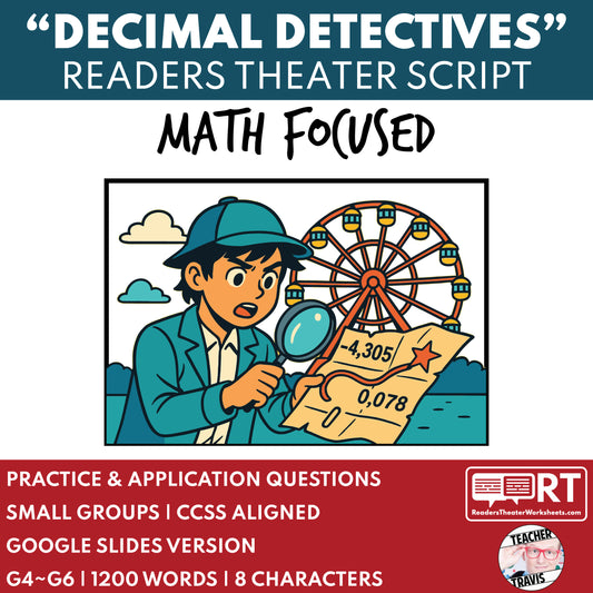 Decimal Detectives Math Readers Theater Script for Grades 4 to 6 - ["Grades 3-5","Grades 6-8","Math"]