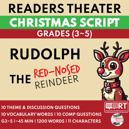 Rudolph the Red-Nosed Reindeer - The Misfit Hero | Christmas Reader's Theater Script - ["Christmas (G3-5)","Grades 3-5"]