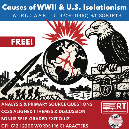Causes of WWII & Pre-War U.S. Readers Theater Script (Grades 11-12) - ["100% FREE","Grades 9-12","U.S. History - WWII"]