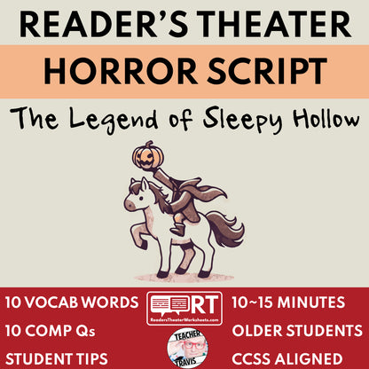 The Legend of Sleepy Hollow Reader's Theater Script (Short ~15min) - ["Famous Short Story","Grades 6-8","Grades 9-12","Short Horror"]