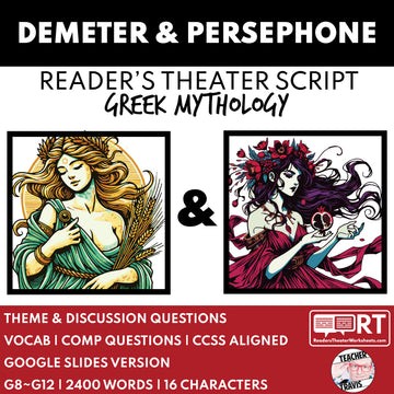 Demeter & Persephone Reader's Theater Script | The Olympians | Greek Mythology