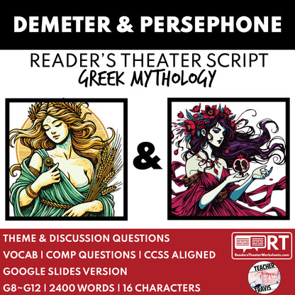 Demeter & Persephone Reader's Theater Script | The Olympians | Greek Mythology - ["Grades 6-8","Grades 9-12","Greek Mythology","Greek Mythology for Google Classroom"]