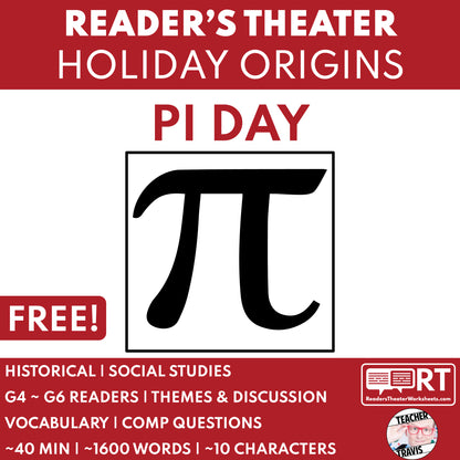 Pi Day Readers Theater Script | Holiday Origins Series - ["100% FREE","Grades 3-5","Grades 6-8","Holiday Origins Series"]