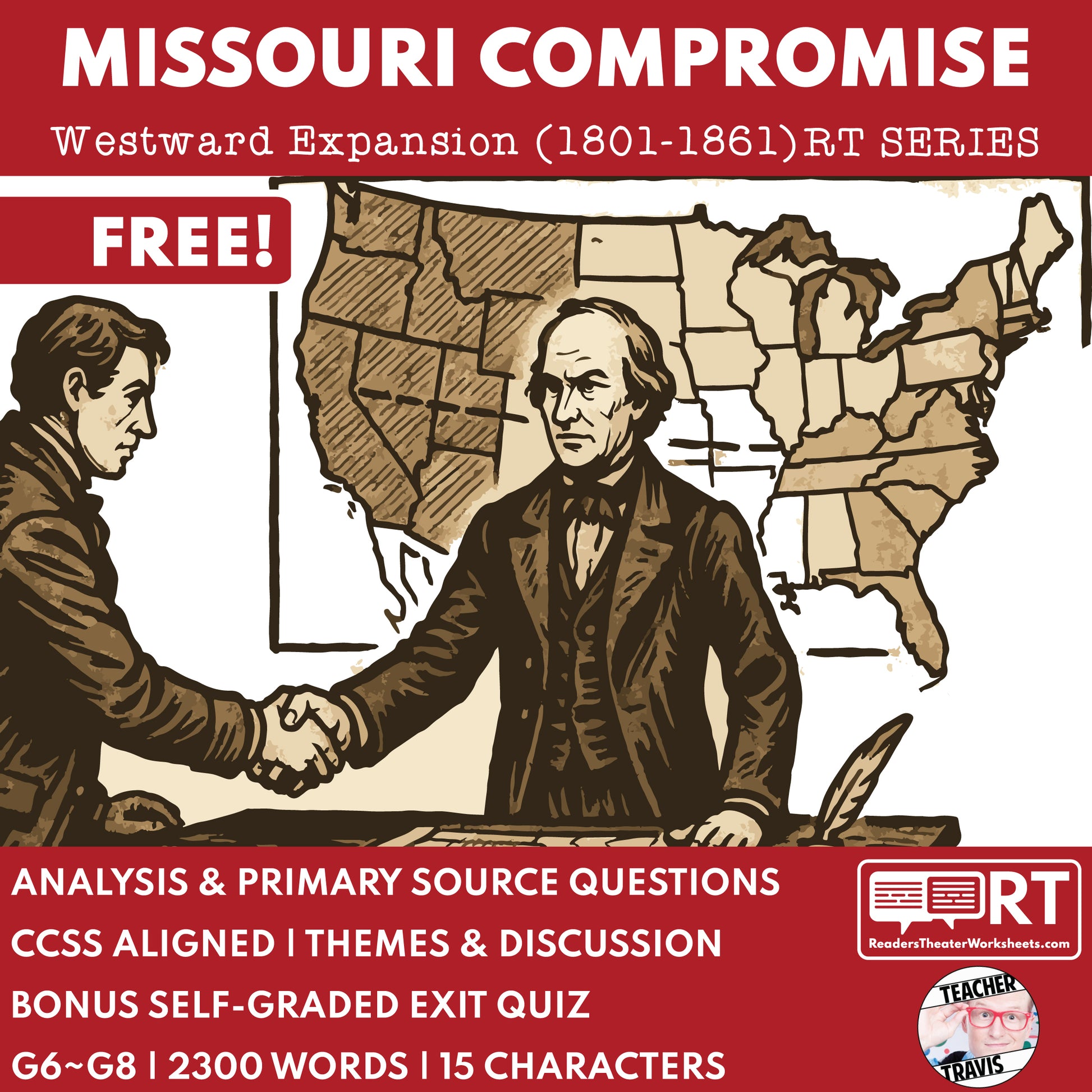 Missouri Compromise Readers’ Theater | Grades 6-8 Free History Script - ["100% FREE","Grades 6-8","U.S. History - Westward Expansion (1801\u202f\u2013\u202f1861)"]