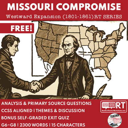 Missouri Compromise Readers’ Theater | Grades 6-8 Free History Script - ["100% FREE","Grades 6-8","U.S. History - Westward Expansion (1801\u202f\u2013\u202f1861)"]