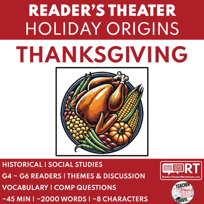 Thanksgiving Readers Theater Script | Holiday Origins Series - ["Grades 3-5","Grades 6-8","Holiday Origins Series"]