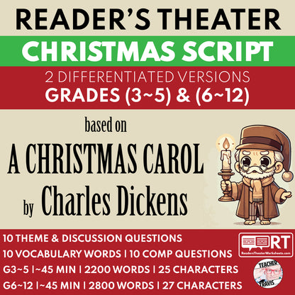 A Christmas Carol | Christmas Reader's Theater Script - ["Charles Dickens","Christmas Differentiated","Differentiated","Grades 3-5","Grades 6-8","Grades 9-12"]