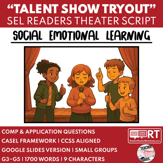 Anxiety & Emotional Management SEL Readers Theater Script for Grades 3-5