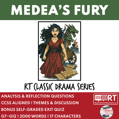 Medea's Fury Readers Theater Script | Classical Dramas | Euripides - ["Classical Drama Series","Grades 6-8","Grades 9-12","Self-Graded Quiz"]