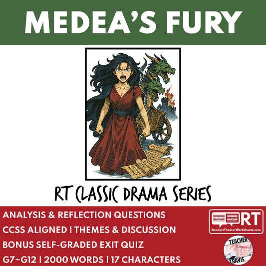 Medea's Fury Readers Theater Script | Classical Dramas | Euripides - ["Classical Drama Series","Grades 6-8","Grades 9-12","Self-Graded Quiz"]