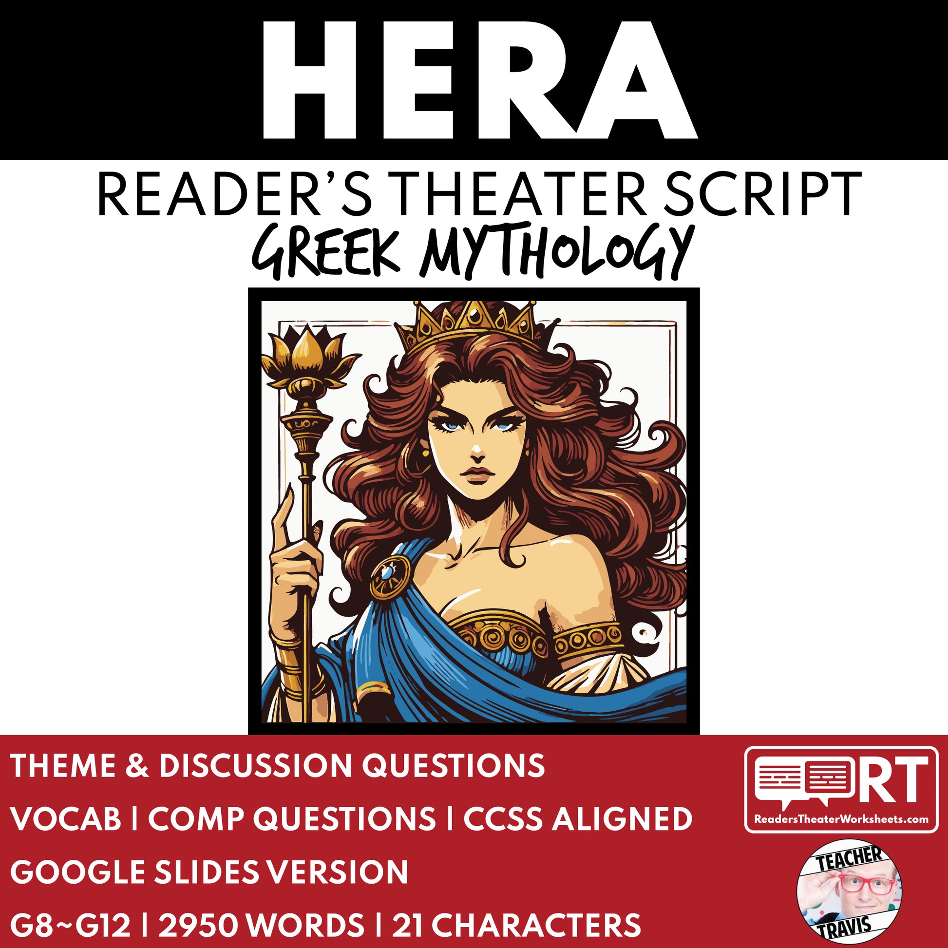 Hera Reader's Theater Script | The Olympians | Greek Mythology - ["Grades 6-8","Grades 9-12","Greek Mythology","Greek Mythology for Google Classroom"]