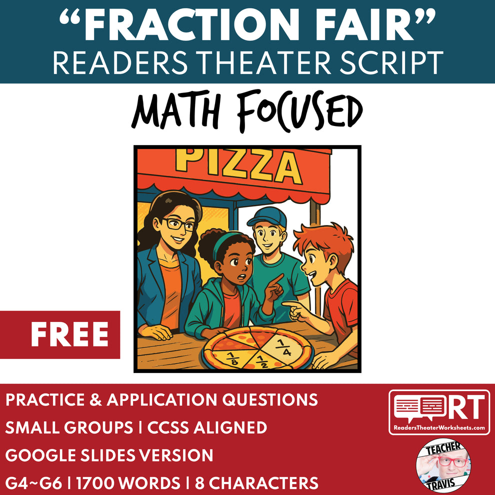 FREE Fractions Fair Math Readers Theater Script for Grades 4 to 6 ...
