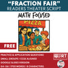 FREE Fractions Fair Math Readers Theater Script for Grades 4 to 6