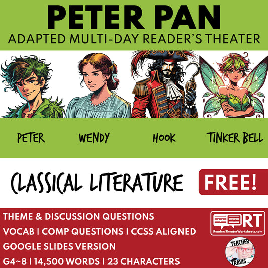 Peter Pan Adapted Reader's Theater Script | Based on Barri's 1911 Story