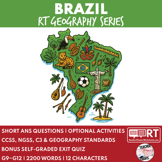 Brazil Readers Theater Script | Geography & Social Studies Class - ["Geography","Grades 6-8","Grades 9-12","Self-Graded Quiz"]