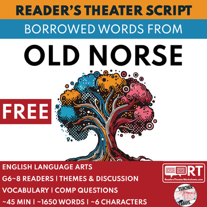 Old Norse Words in English | Reader’s Theater Script | Word Origins - ["100% FREE","Grades 6-8","Grades 9-12","Word Origins"]