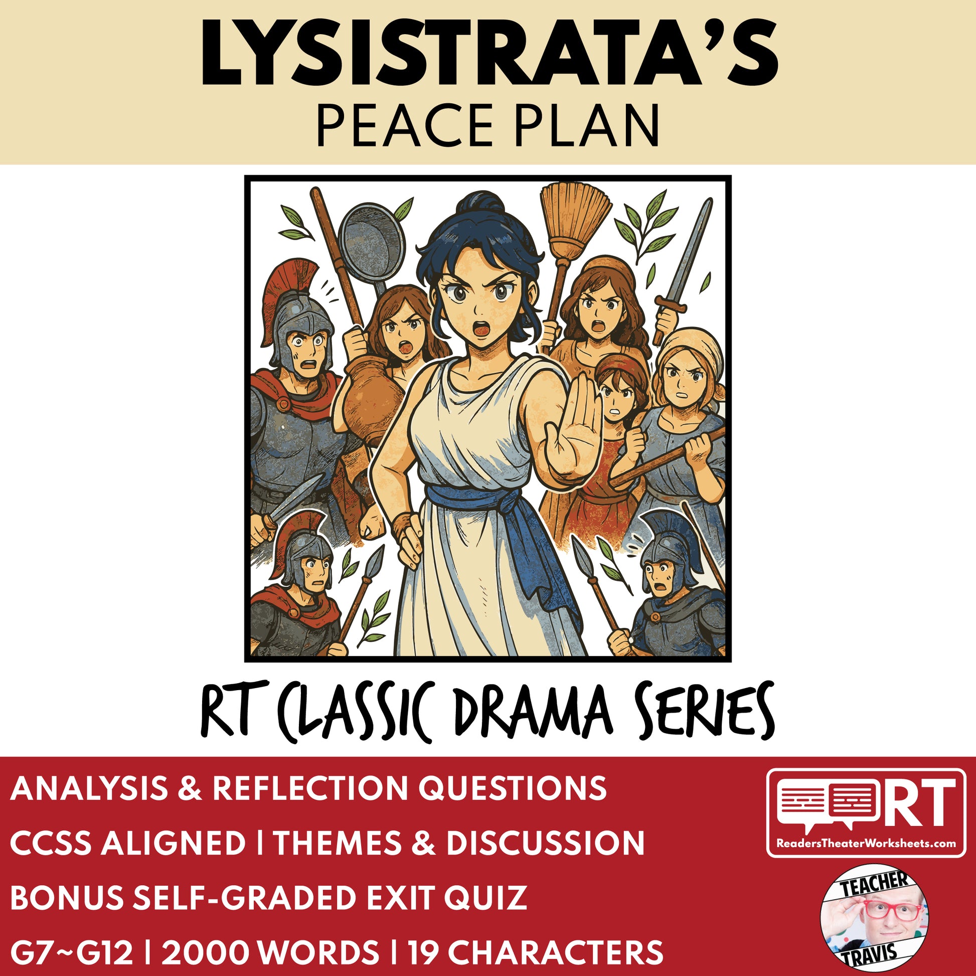 Lysistrata’s Peace Plan Readers Theater Script | Classical Dramas | Aristophanes - ["Classical Drama Series","Grades 6-8","Grades 9-12","Self-Graded Quiz"]
