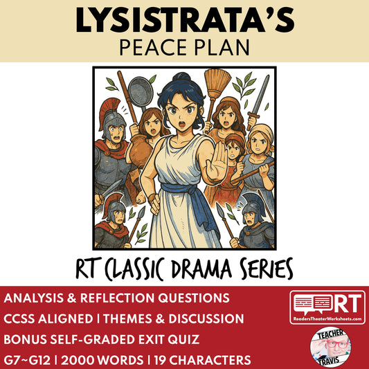 Lysistrata’s Peace Plan Readers Theater Script | Classical Dramas | Aristophanes - ["Classical Drama Series","Grades 6-8","Grades 9-12","Self-Graded Quiz"]