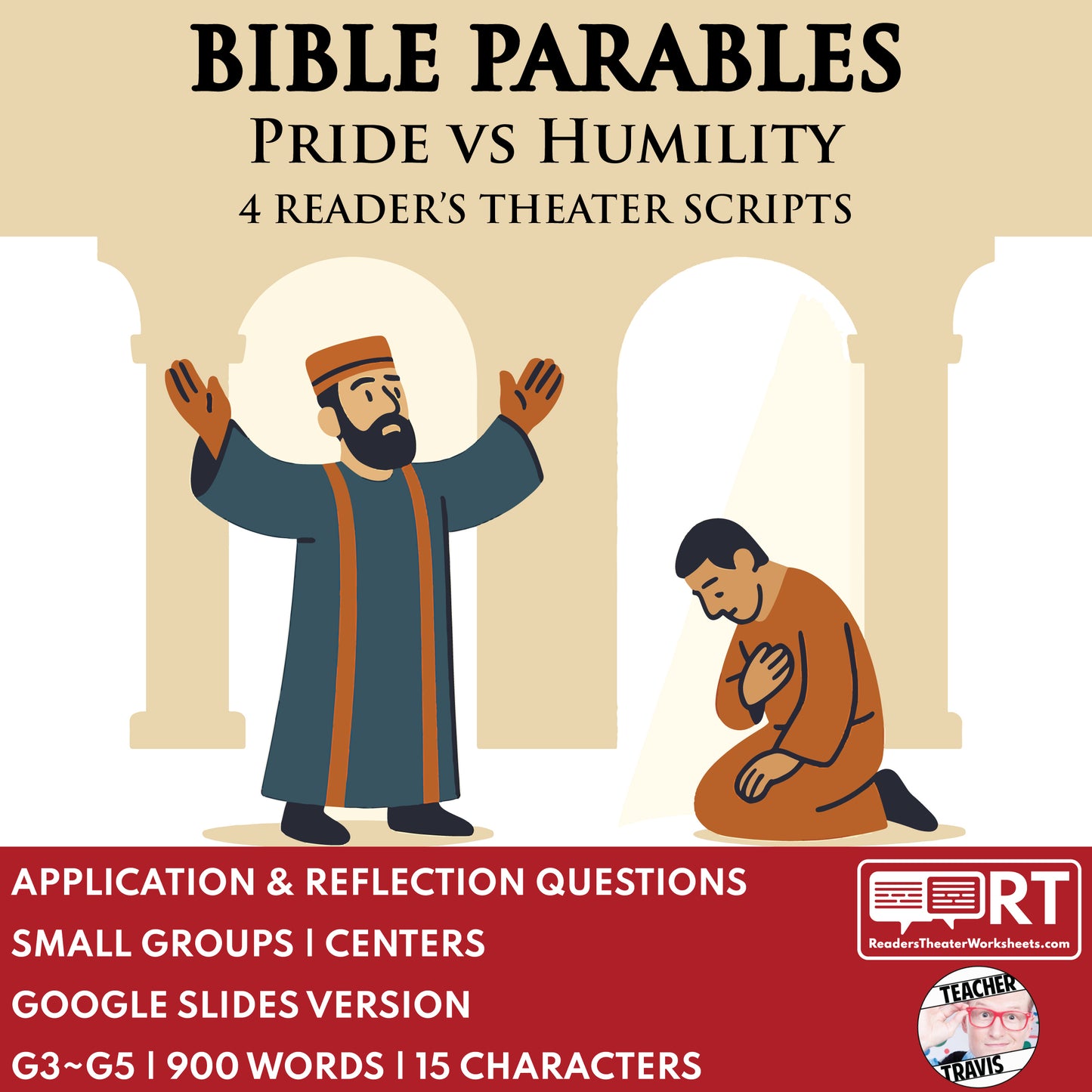 4 Parables about Pride vs Humility | Readers Theater Script for Grades 3 to 5 - ["Bible Parable","Bible Teachings","Grades 3-5"]