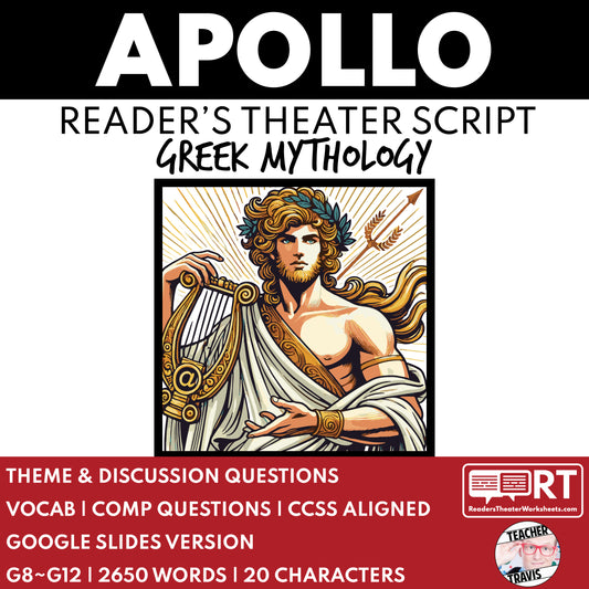 Apollo Reader's Theater Script | The Olympians | Greek Mythology - ["Grades 6-8","Grades 9-12","Greek Mythology","Greek Mythology for Google Classroom"]
