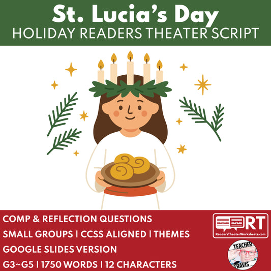 Saint Lucia’s Day (Luciafest) Holiday Readers Theater Script for Grades 3 to 5 - ["Grades 3-5","Small Groups","Winter Holidays"]