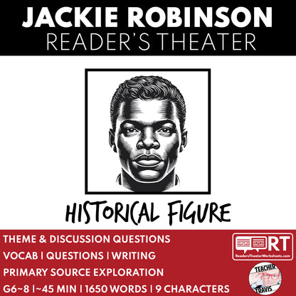 Jackie Robinson | BHM | Baseball | Readers Theater Script - ["BHM","Civil Rights","Grades 6-8","Historical Figures","Primary Source Incl."]