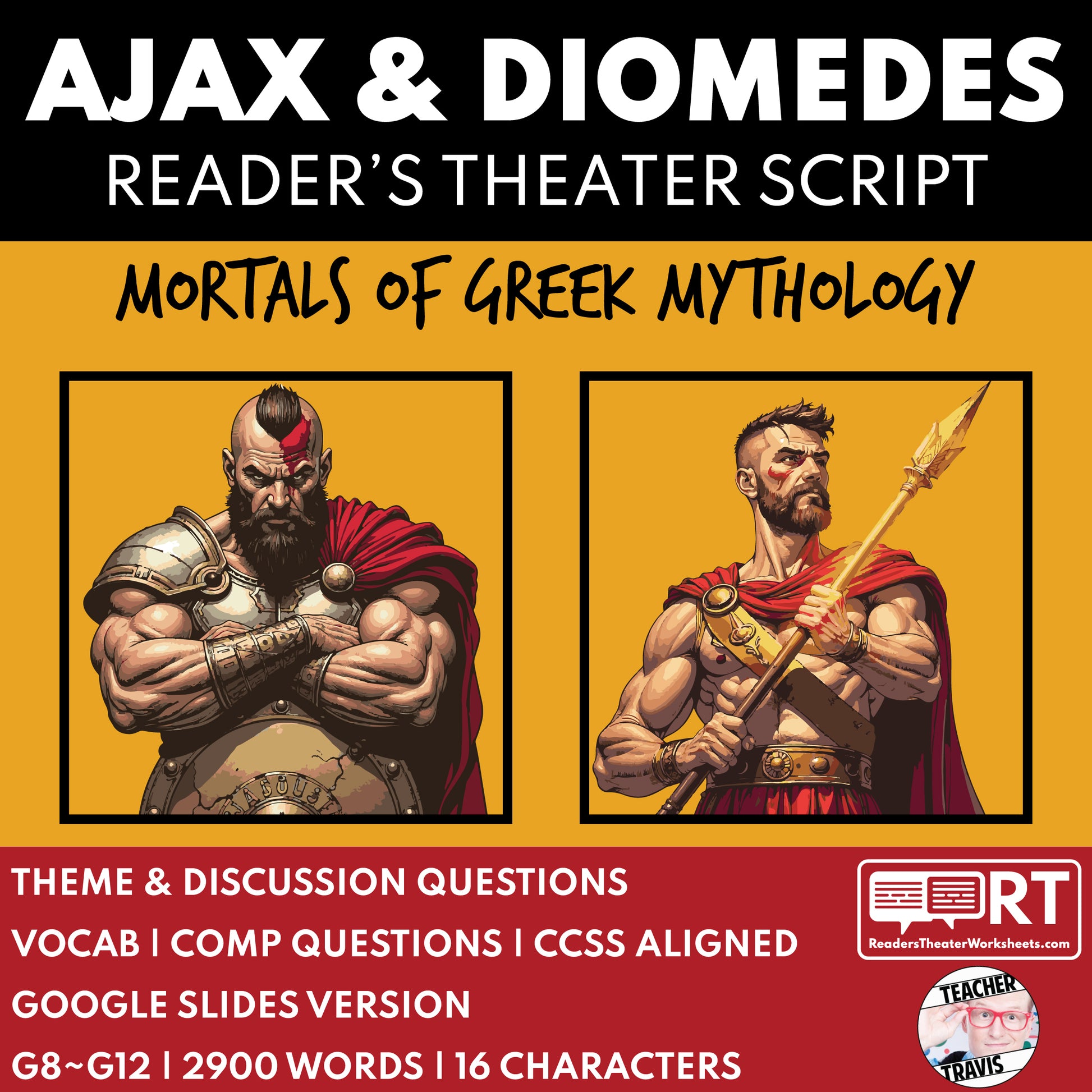 Ajax & Diomedes Reader's Theater Script | Greek Mythology Mortals - ["Grades 6-8","Grades 9-12","Greek Mortals","Greek Mythology","Greek Mythology for Google Classroom"]