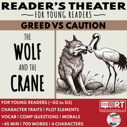 The Wolf and the Crane | Reader's Theater Script | Aesop's Fable - ["Aesop's Fable","Grades 3-5","Small Groups"]