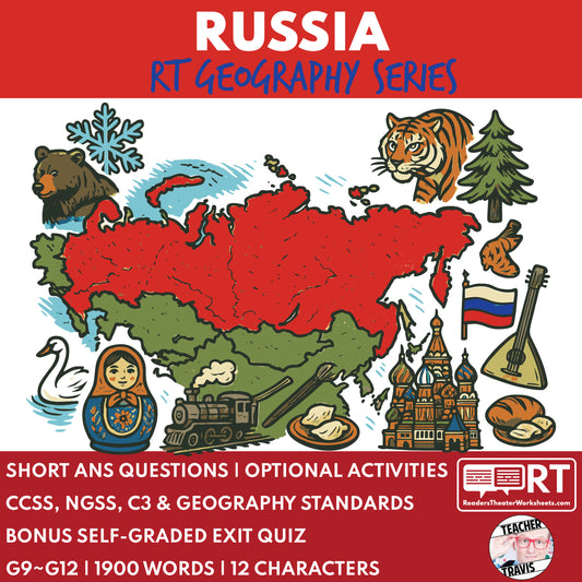 Russia Readers Theater Script | Geography & Social Studies Class - ["Geography","Grades 6-8","Grades 9-12","Self-Graded Quiz"]