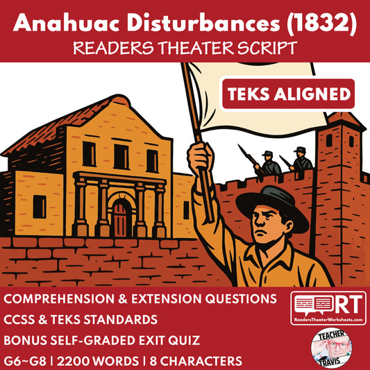 Anahuac Disturbances Readers Theater Script | Grades 6-8
