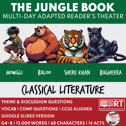 The Jungle Book Adapted Reader's Theater Script | Based on Kipling's Story - ["Classical Literature","Grades 3-5","Grades 6-8"]